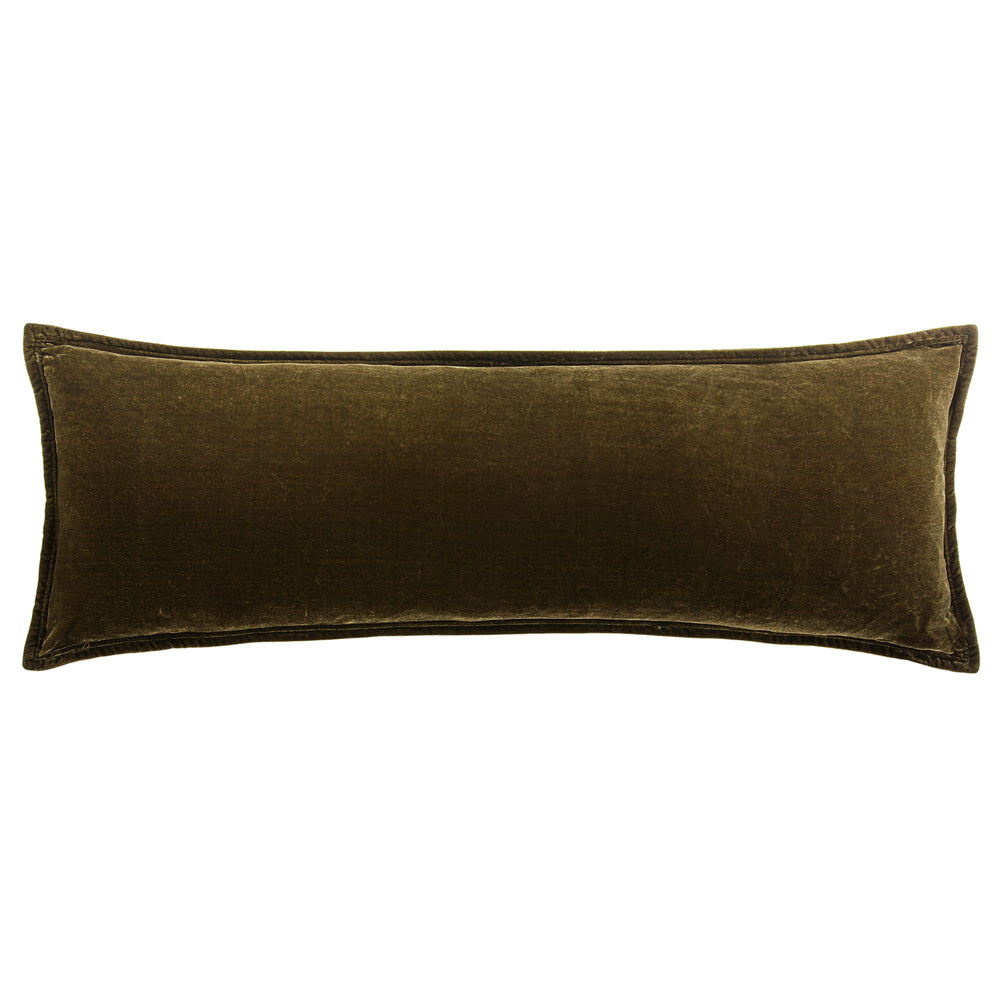 STELLA FAUX SILK VELVET LONG LUMBAR PILLOW