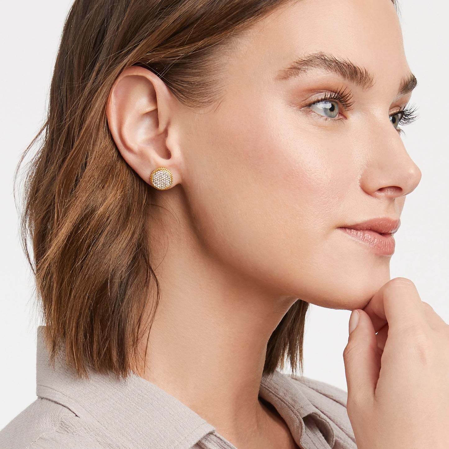 Fleur-de-Lis Pavé Stud Earring