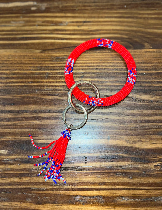 Red w/ White & Blue Multi Bangle Keyring