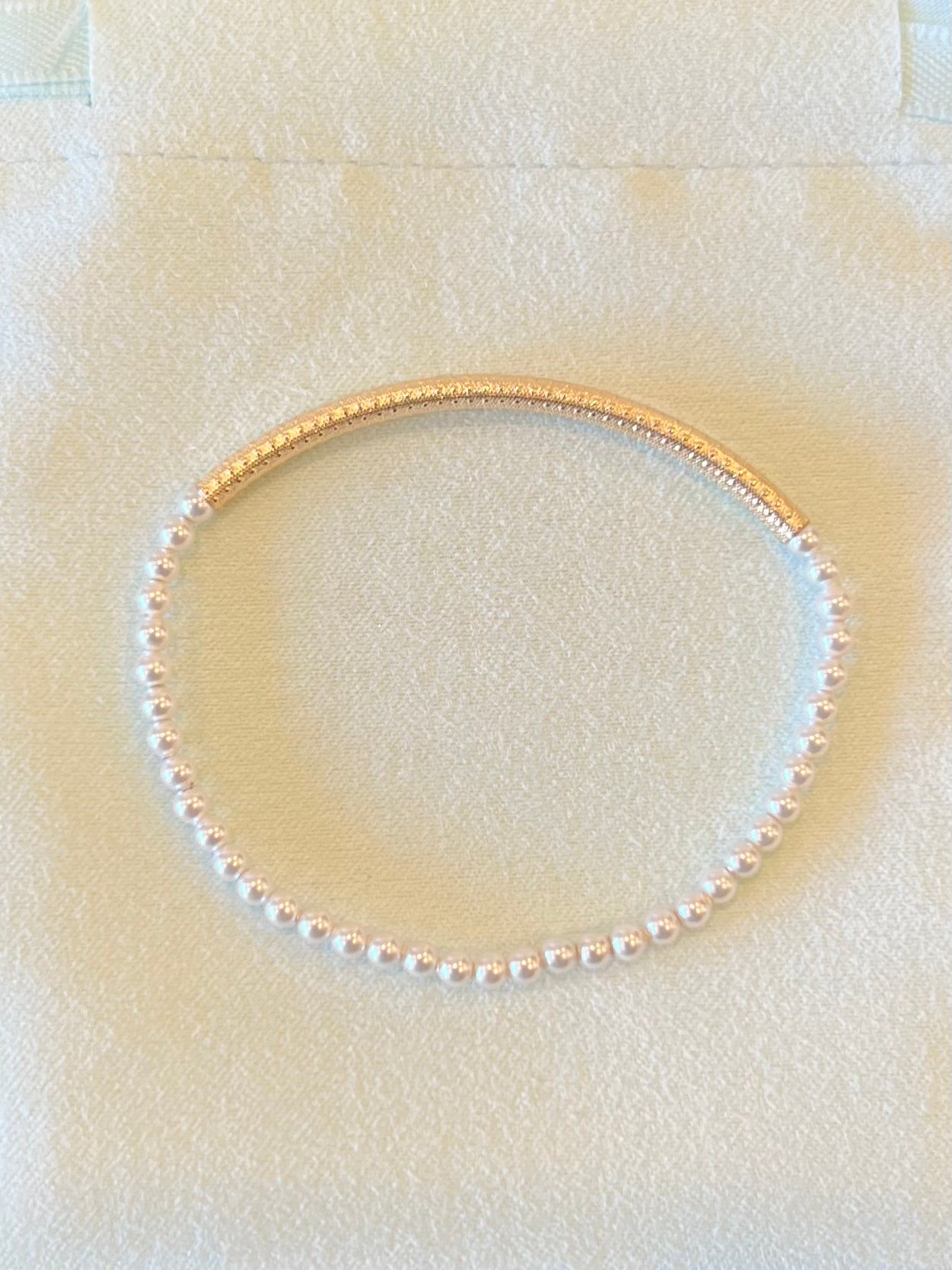Bliss Bar Textured Pearl 3mm Bracelet