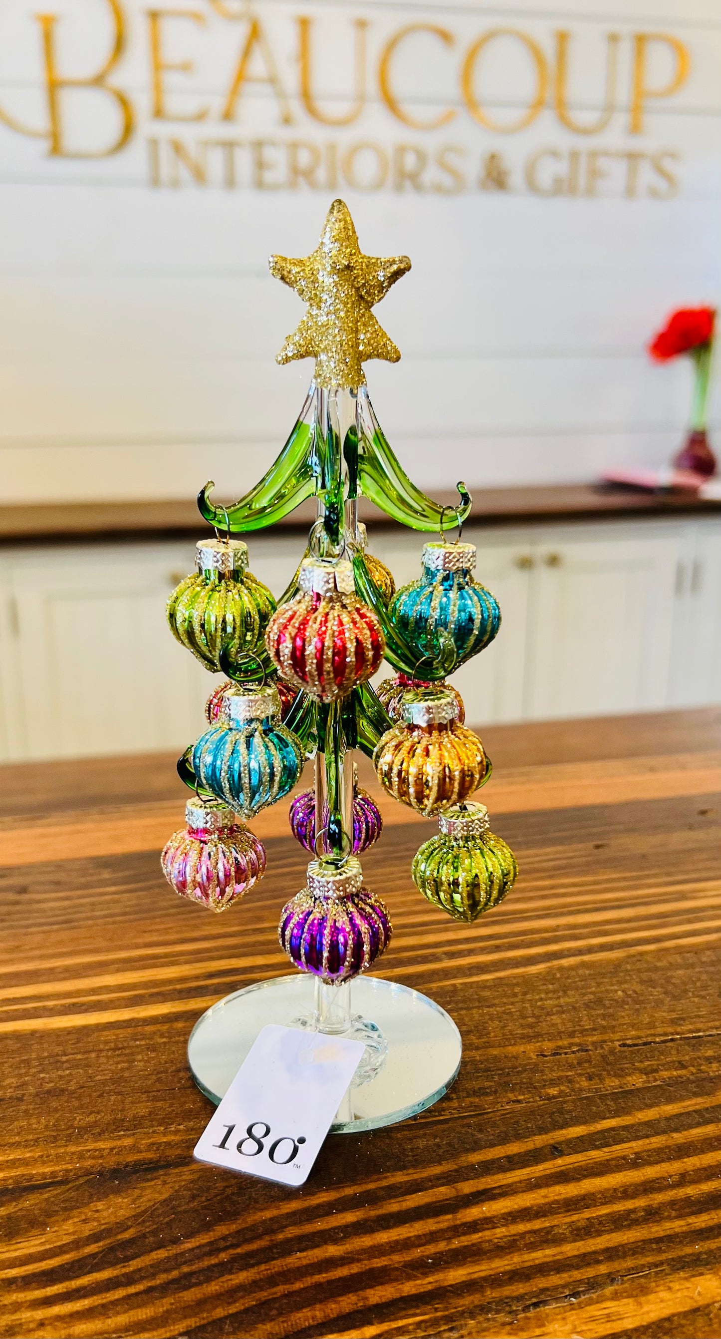 Handmade Glass Tree w/Balls (3 Styles)