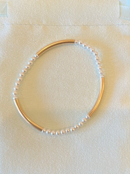 Bliss Bar Pattern Pearl 3mm Bracelet