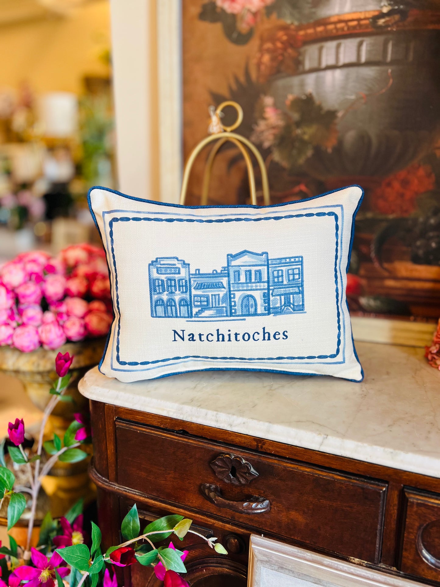 Delft Mainstreet Hometown Pillow + Accent Piping