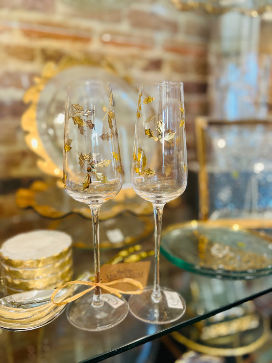 Gold Vintage Flute (Set of 2)