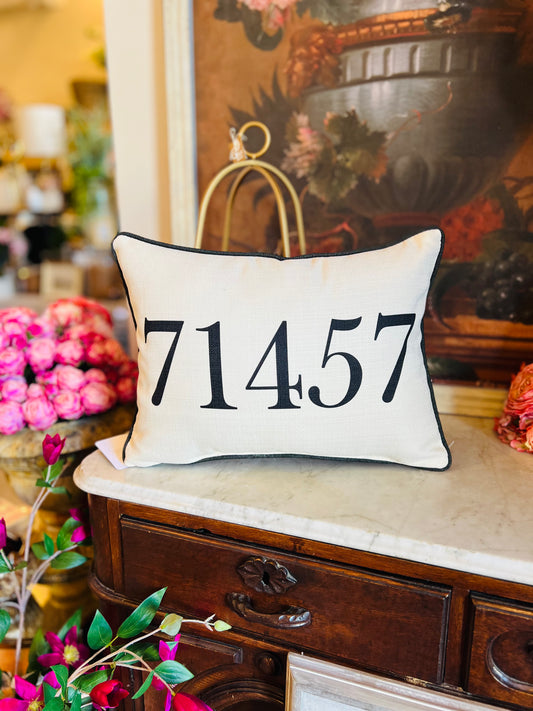 Solid Color Zip Code Pillow +Accent Piping