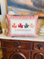 Gingham Fall Leaves Hometown Pillow - Louisiana - Paprika Piping