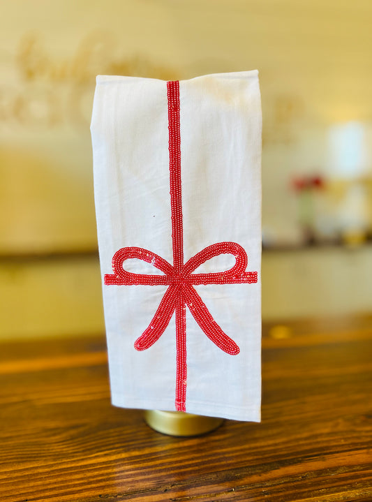 Tea Towel Sequin Bow