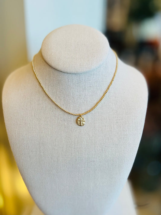 Choker Classic Gold 2mm Bead -Inspire Small G -15"