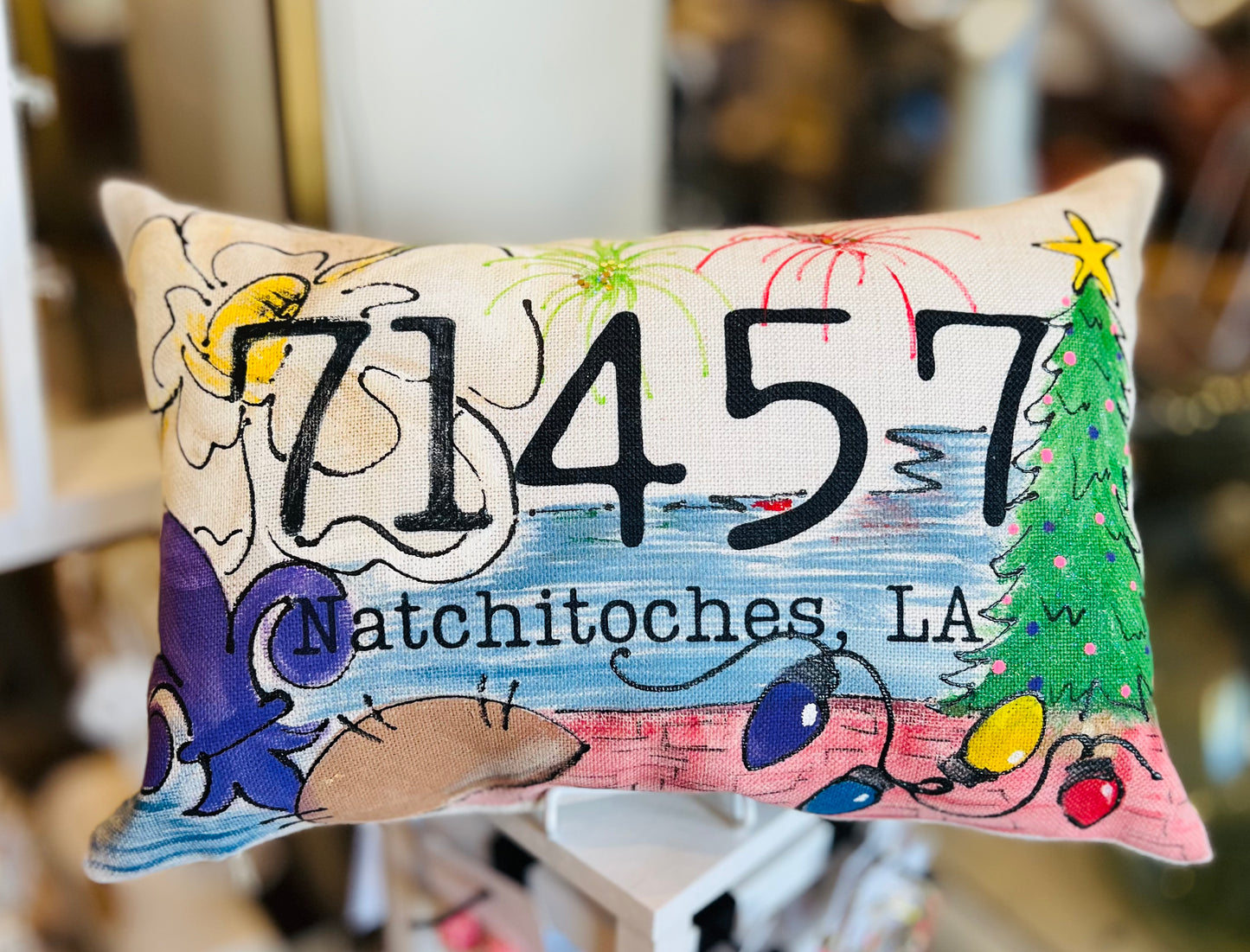 Custom Natchitoches Lumbar Pillows 18x12