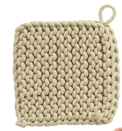 Cotton Crocheted Potholder, 4 Colors