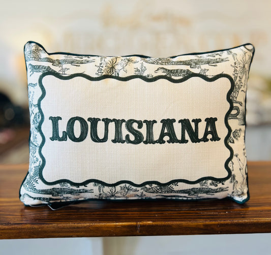 Swamp Toile Pillow + Wreath Piping - Louisiana