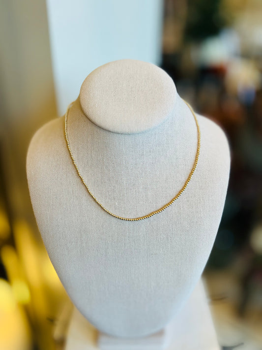 Choker Classic Gold 2mm Bead - Inspire Small G - 17"