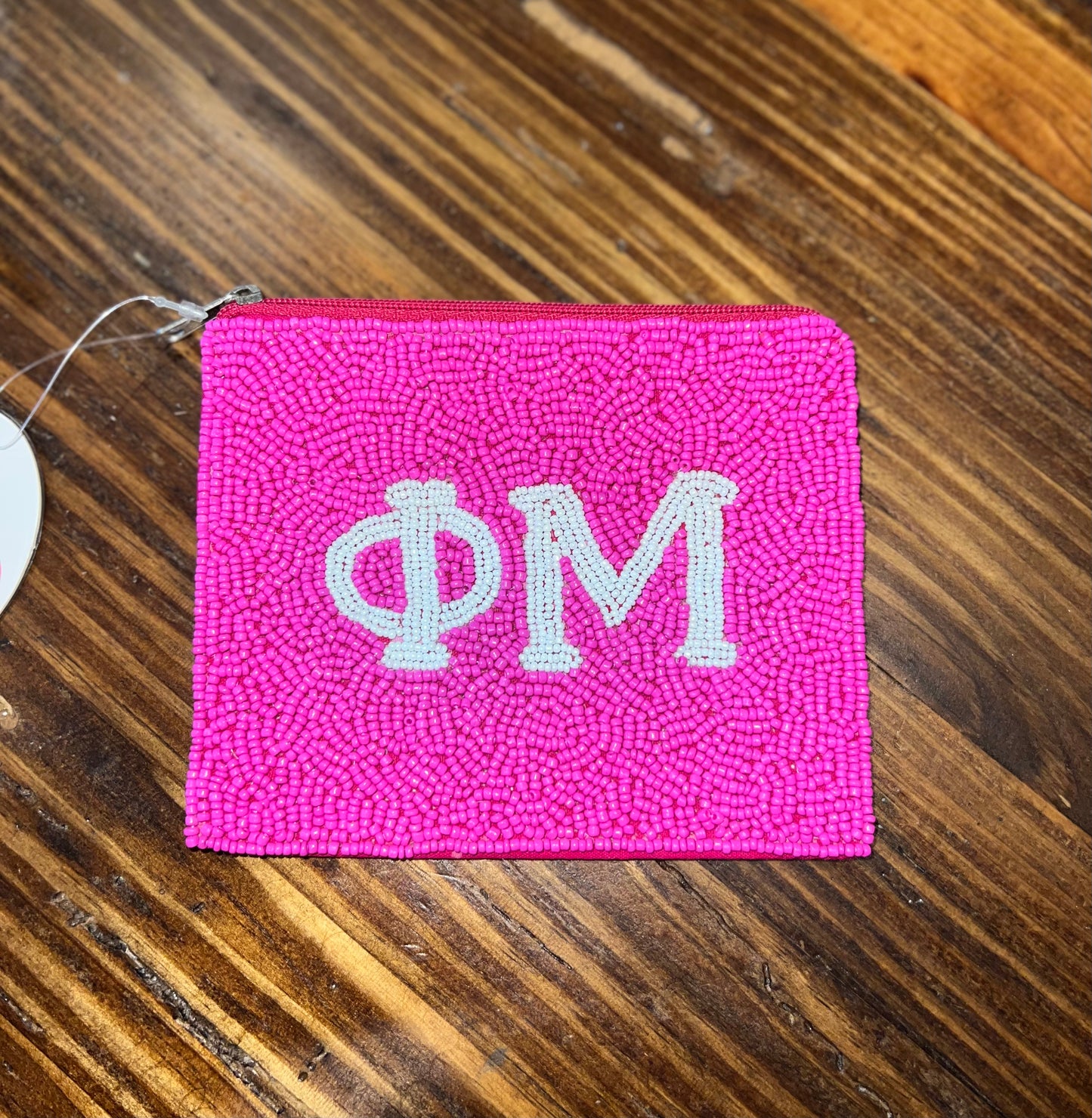 PHI MU Beaded Pouch