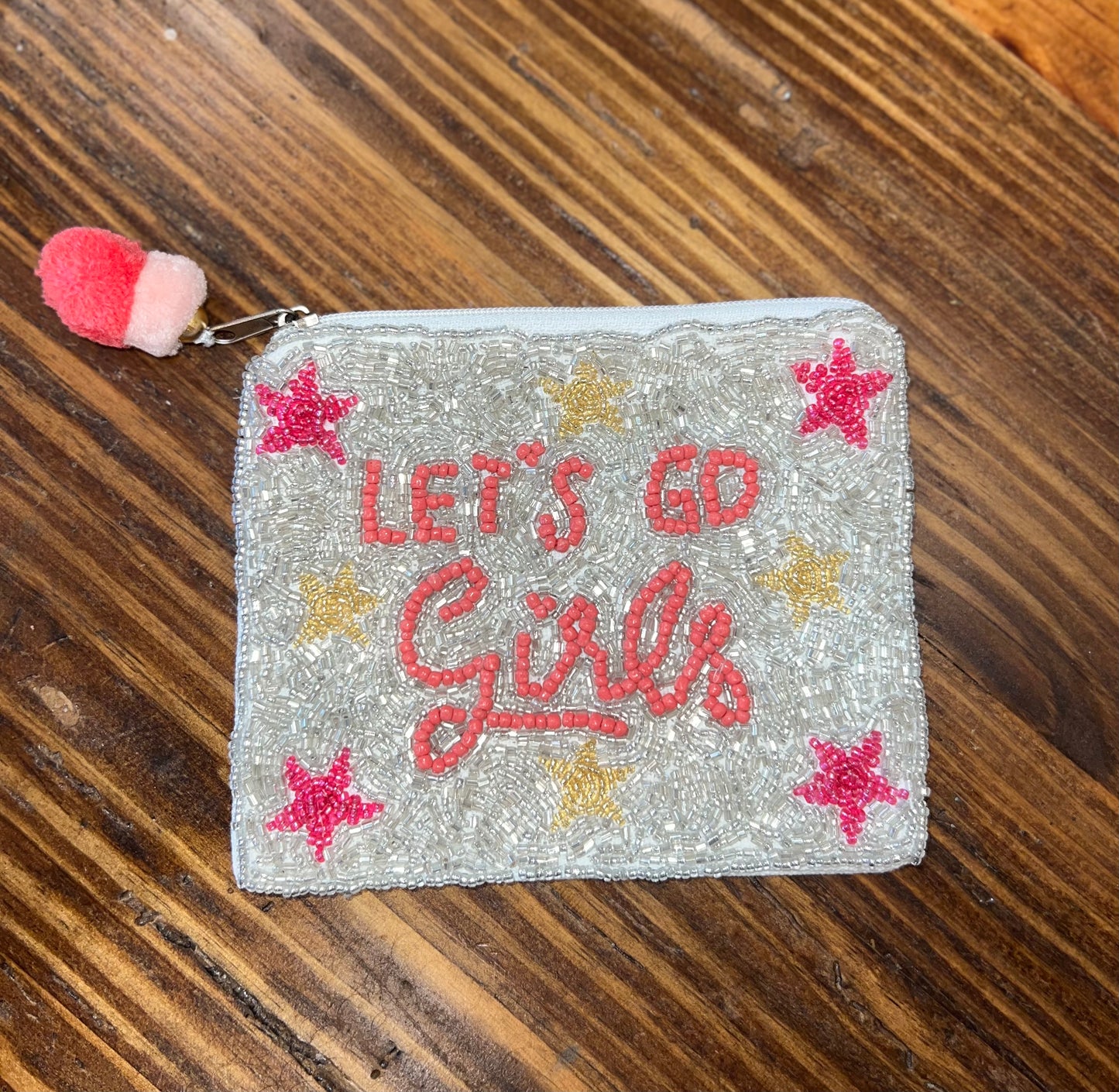 Lets Go Girls Beaded Pouch