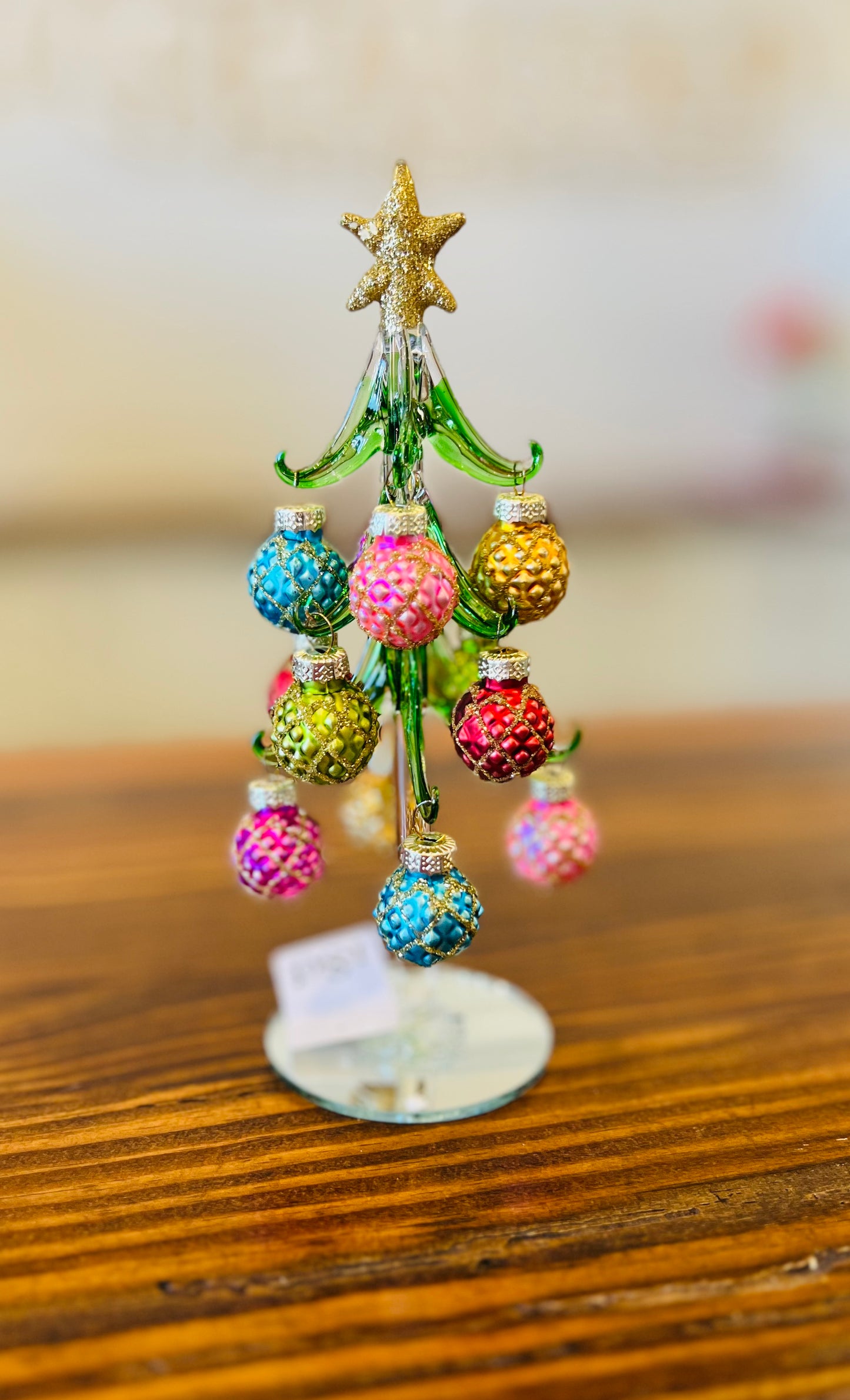 Handmade Glass Tree w/Balls (3 Styles)