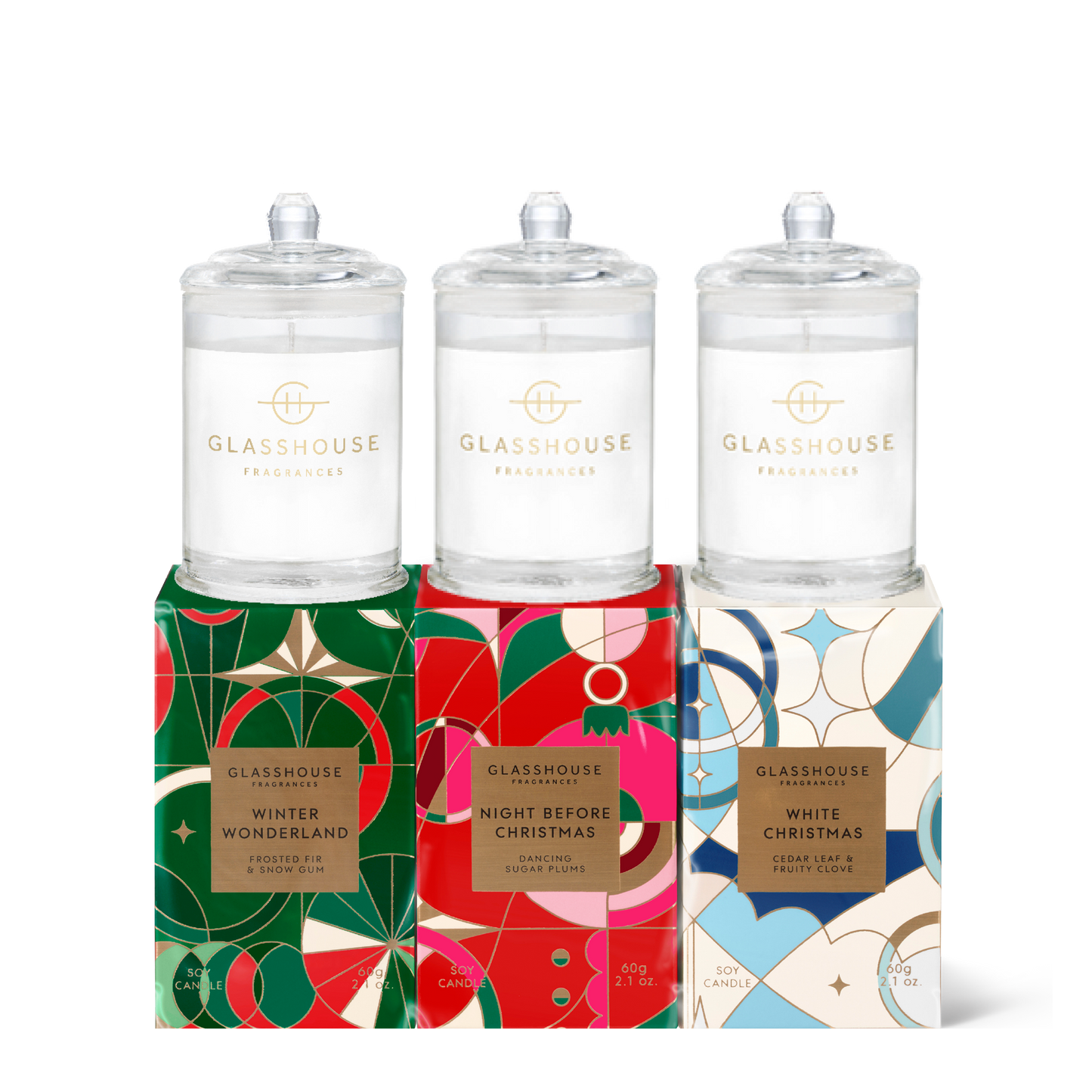 Glasshouse Christmas Candle Trio