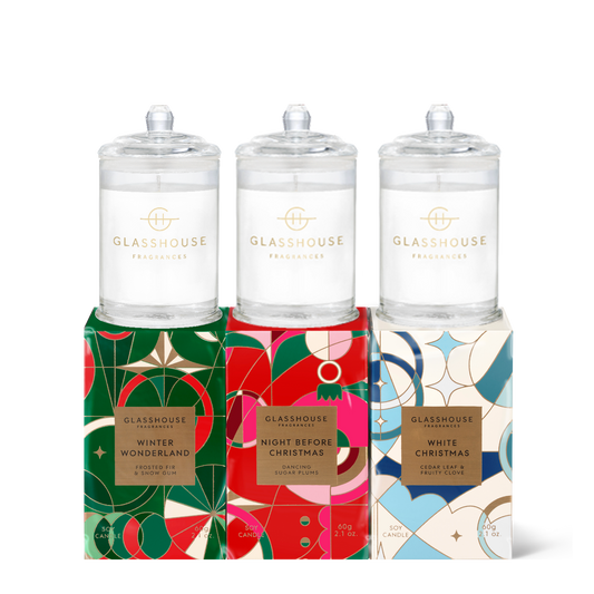 Glasshouse Christmas Candle Trio