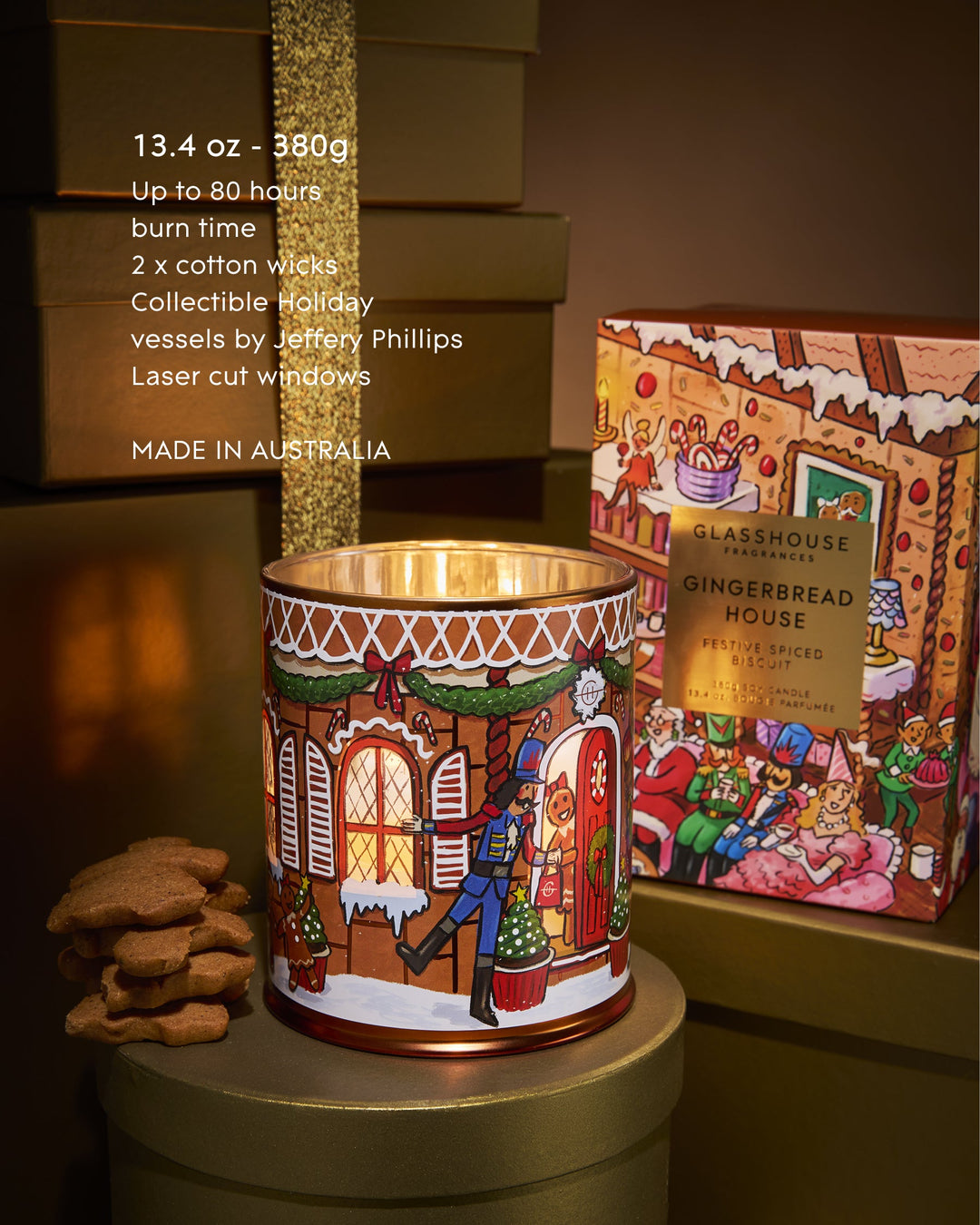 Glasshouse Christmas Candle - Gingerbread House