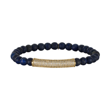 GEMMA NATURAL BEADED BRACELET - LAPIS