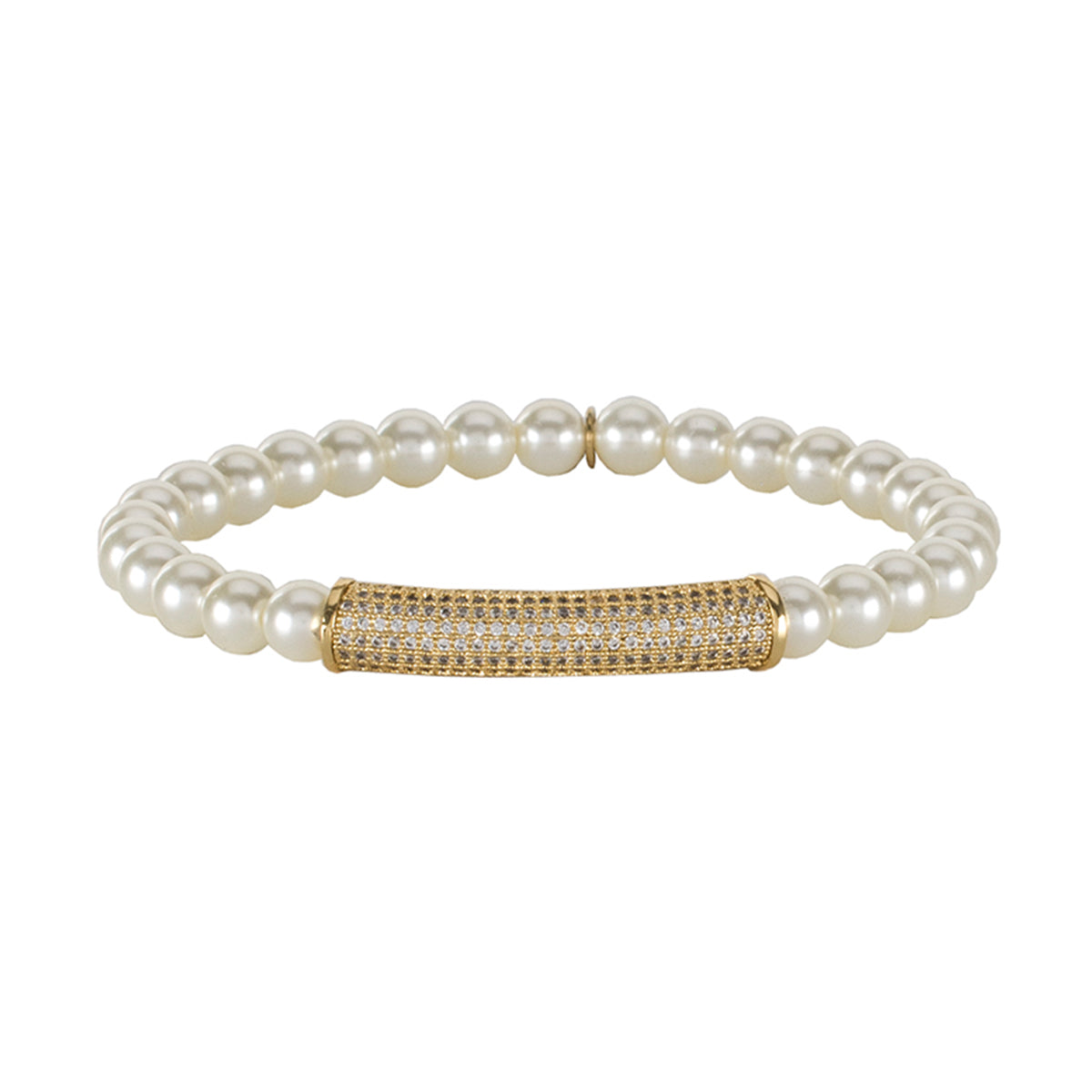 GEMMA NATURAL BEADED BRACELET - PEARL