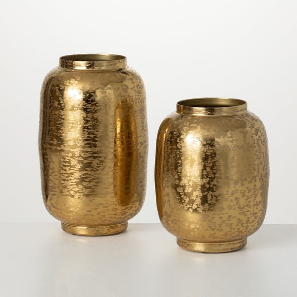 Gunmetal Gold Vase - Set of 2