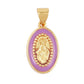Virgin Mary Gold & Enamel Charm with Necklace - Assorted Colors