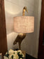 Resin Bird Table Lamp - White Linen Shade