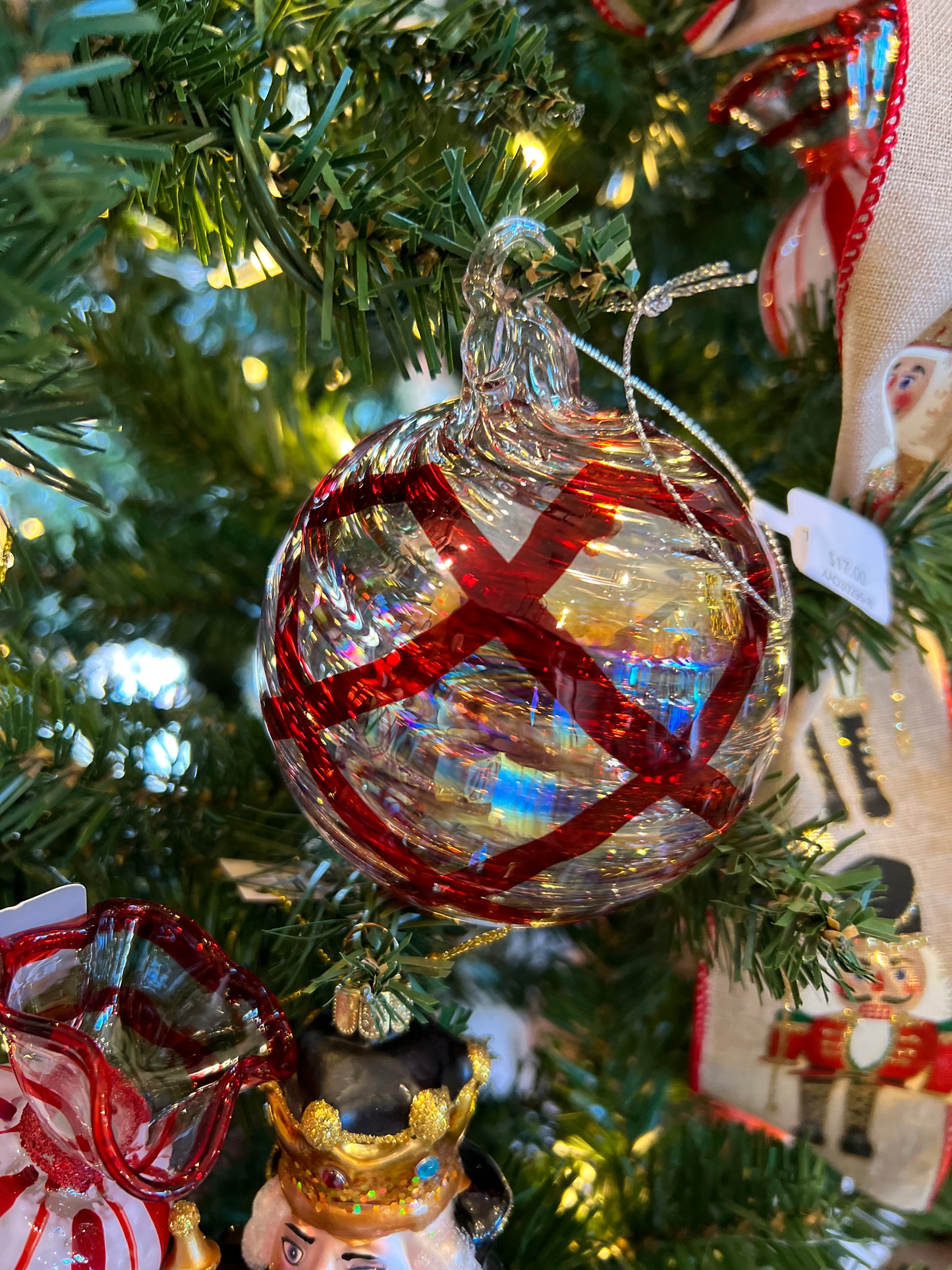 Stripe Glass Ball Ornament