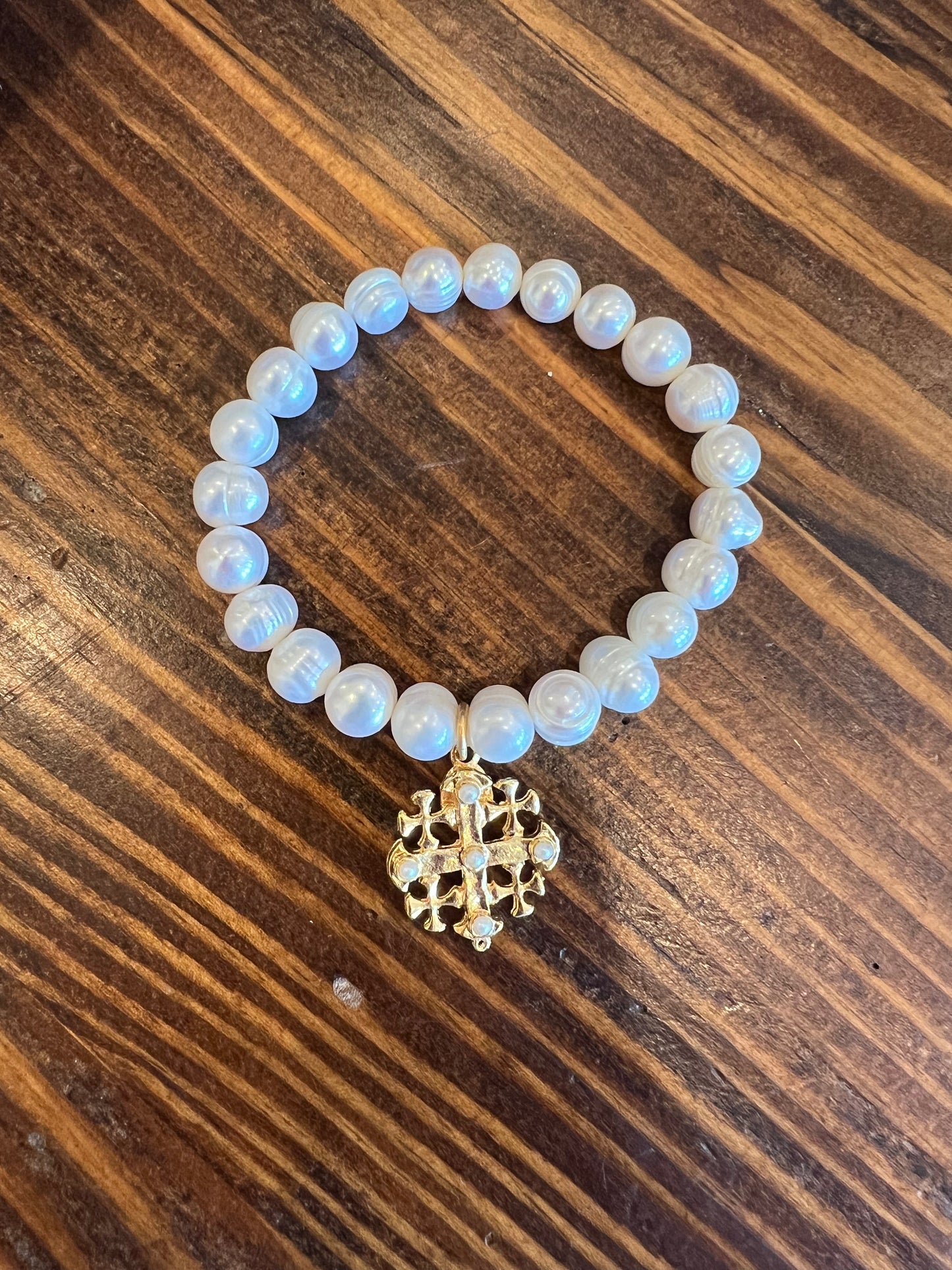 Pearl Cross Bracelet