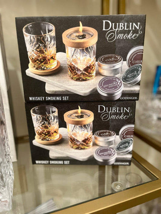 Dublin Crystal 9 Piece Whiskey Smoker Set