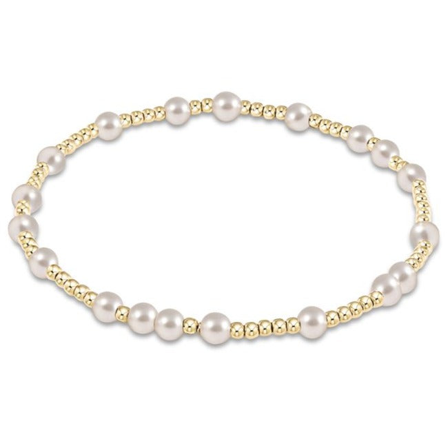 Hope Unwritten 4mm Bead Bracelet - Pearl - Extends