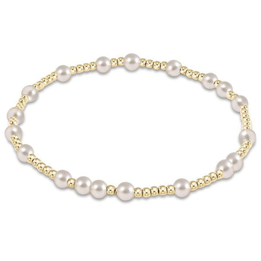 Hope Unwritten 4mm Bead Bracelet - Pearl - Extends