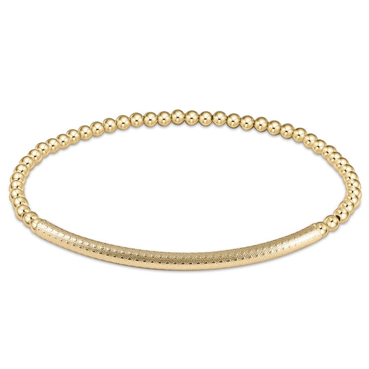 Enewton Extends- Bliss Bar Textured 3mm Bead Bracelet - Gold