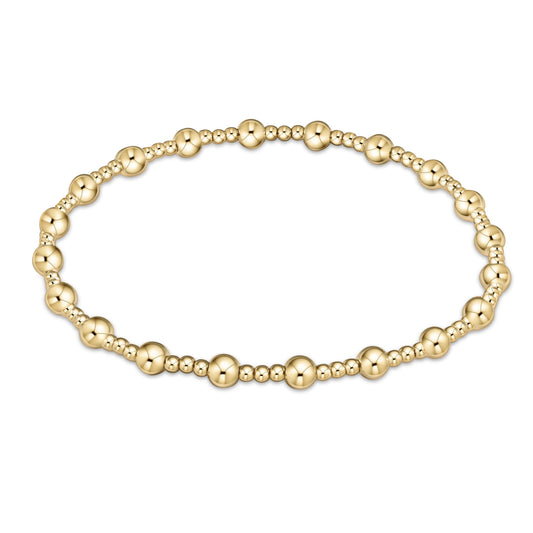 Classic Sincerity Pattern 4mm Bead Bracelet-Gold
