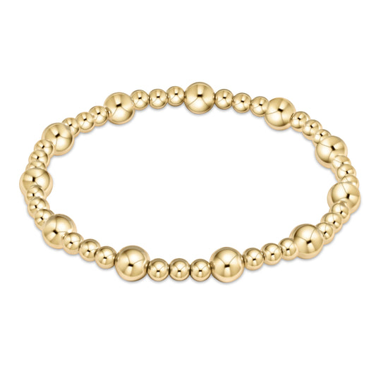 Classic Sincerity Pattern 6mm Bead Bracelet-Gold