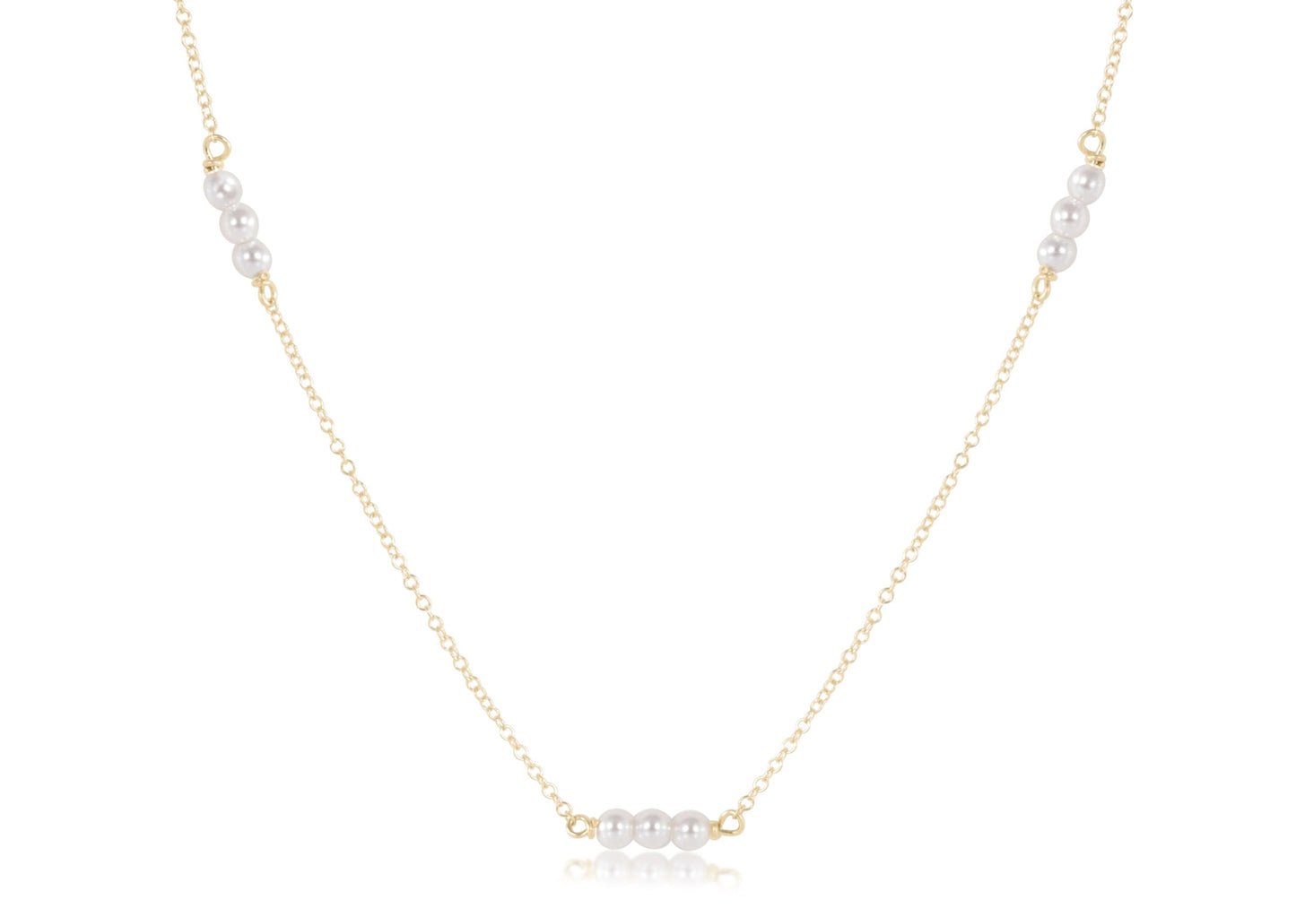 Choker Joy Simplicity Chain 17" Gold- 3mm Pearl