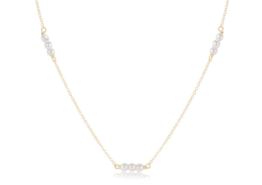 Choker Joy Simplicity Chain 17" Gold- 3mm Pearl