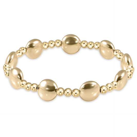 Honesty Gold Sincerity Pattern 10mm Bead Bracelet - Extends