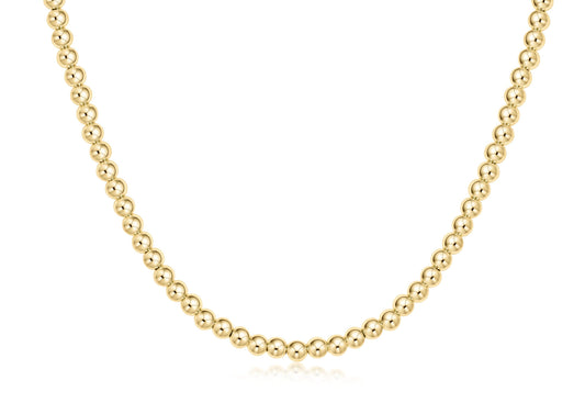 Choker Classic Gold 5mm Bead Necklace- 15"