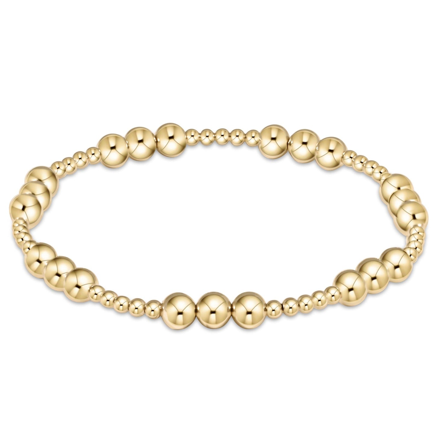 Classic Joy Pattern 5mm Bead Bracelet- Gold