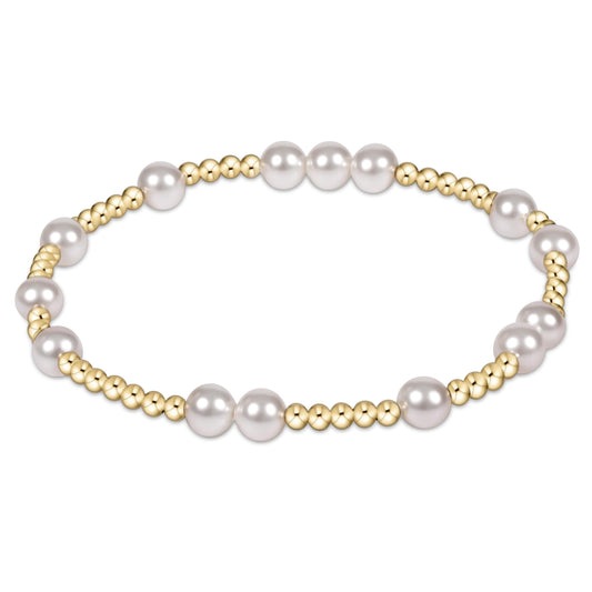 Hope Unwritten 6mm Bead Bracelet - Pearl