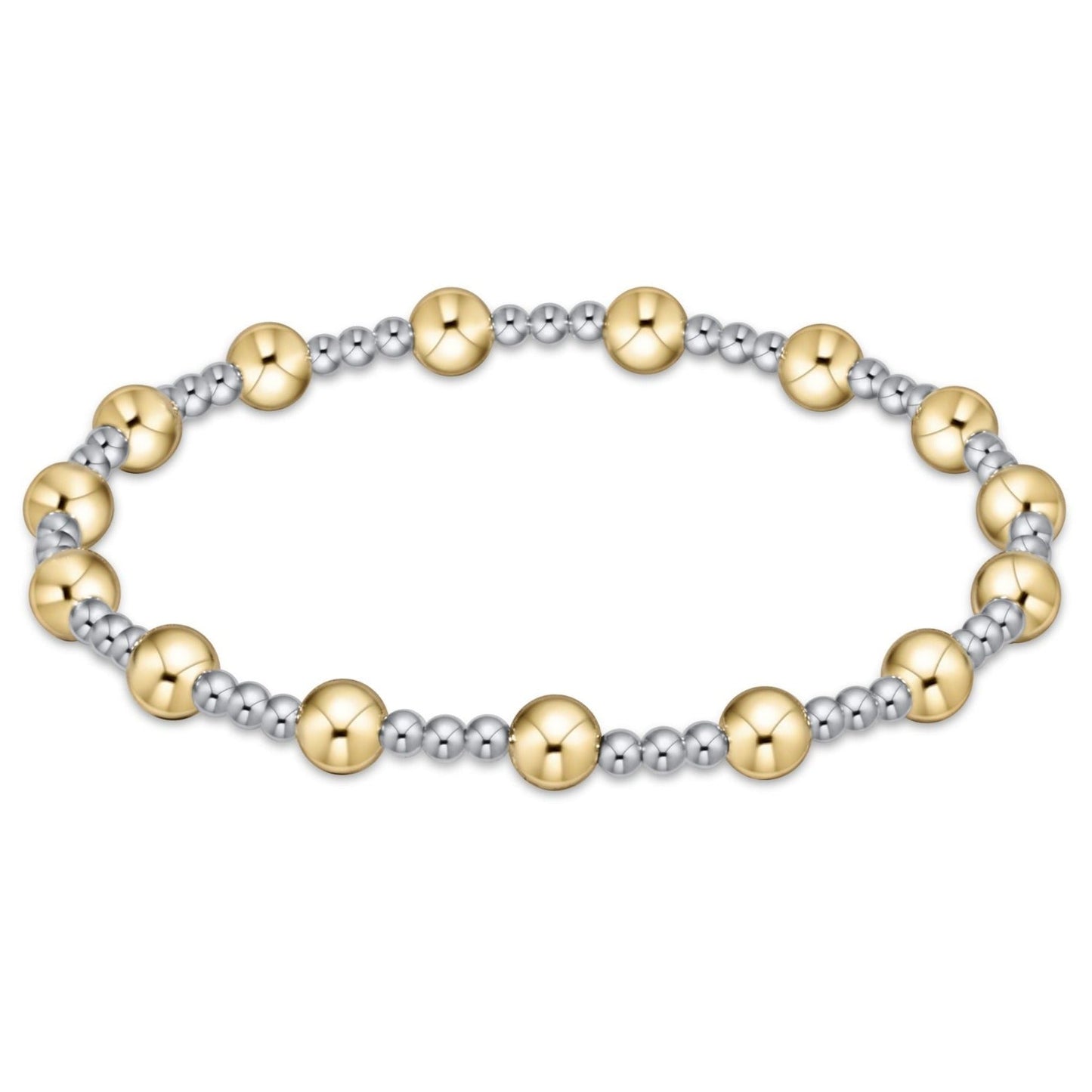 Classic Sincerity Pattern 4mm Bead Bracelet - Mixed Metal