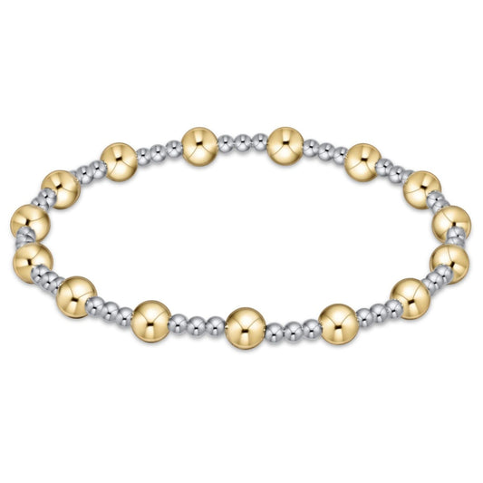 Classic Sincerity Pattern 4mm Bead Bracelet - Mixed Metal