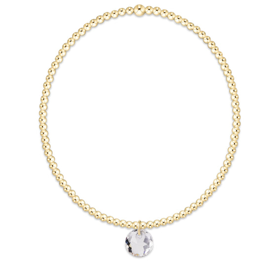 Classic Gold 2mm Bracelet - Reflection Small Charm - 04