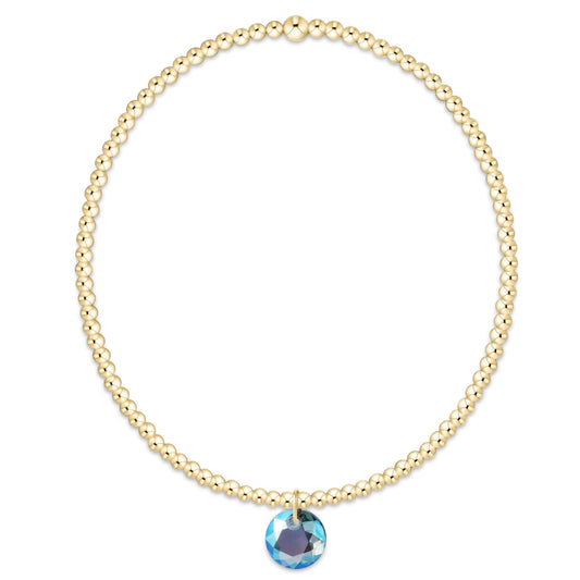 Classic Gold 2mm Bracelet - Reflection Small Charm - 03