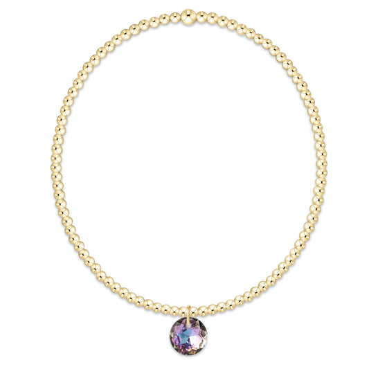 Classic Gold 2mm Bracelet - Reflection Small Charm - 06
