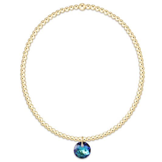 Classic Gold 2mm Bracelet - Reflection Small Charm - 12