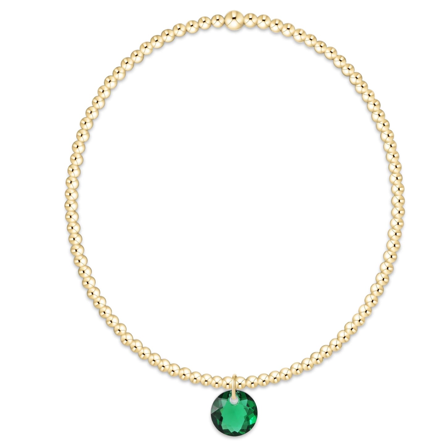 Classic Gold 2mm Bracelet - Reflection Small Charm - 05