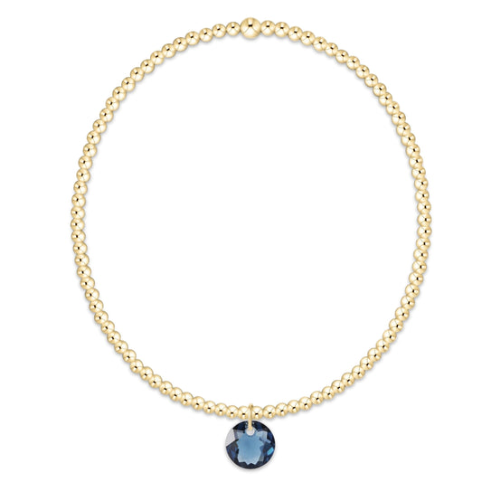 Classic Gold 2mm Bracelet - Reflection Small Charm - 09