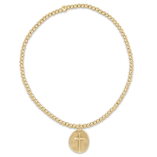 Classic Gold 2mm Bead Bracelet- Inspire Small Gold Charm